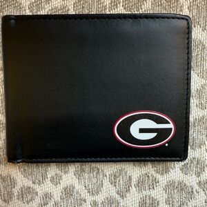 Black Leather UGA Wallet with Logo-NWT!